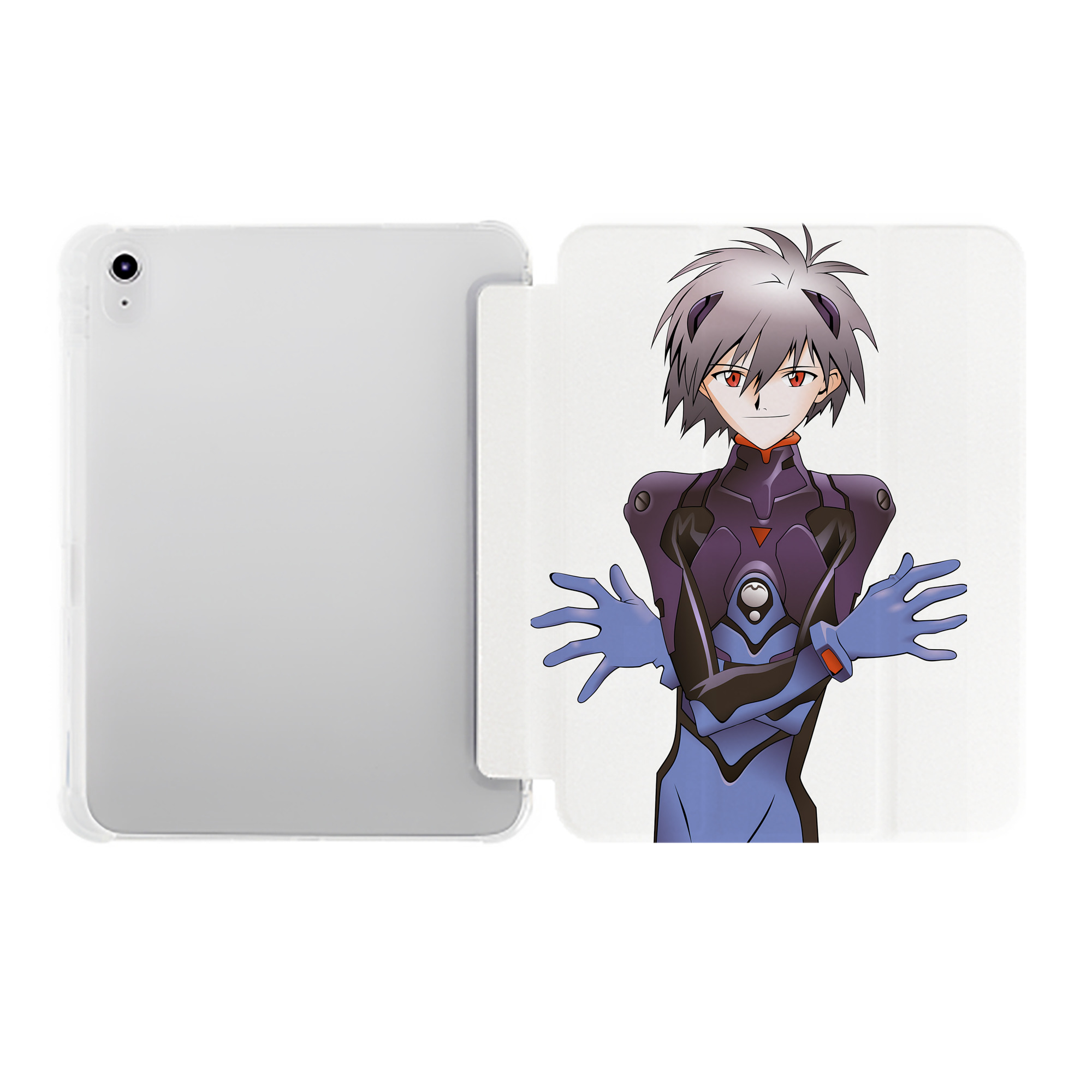 （画像用） EVA 新世紀エヴァンゲリオン IPad ケース ペン収納付き 三つ折りスタンド PUレザー×シリコン 対応機種9.5/10.5/10.9インチ